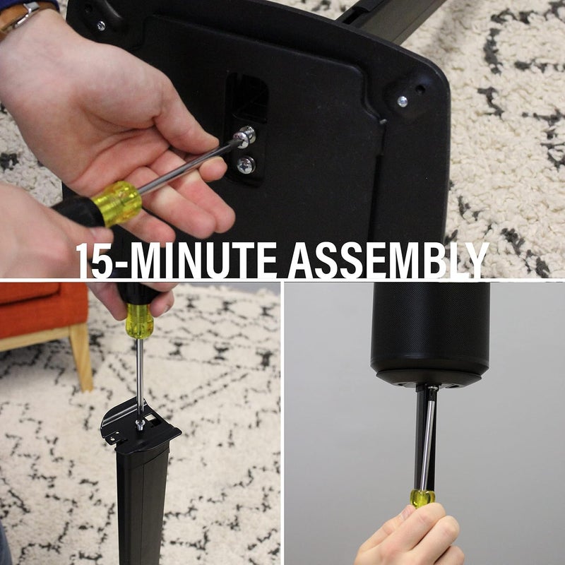 Sanus Speaker Stand for Sonos Era 100 Speakers - Height Adjustable Single Stand w/Easy 3 Step Install - Includes Rubber Feet & Carpet Spikes - Black - Image 4
